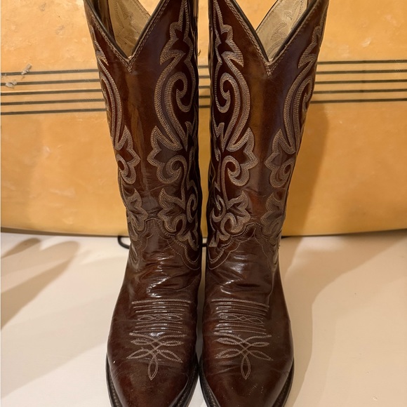 Brown Justin Cowboy Boots - Picture 8 of 9